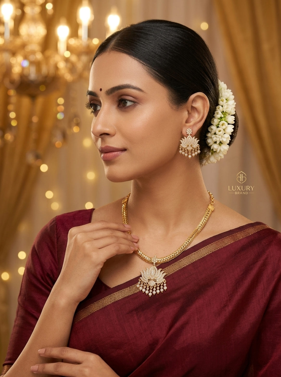 Lotus gold micrplated necklace