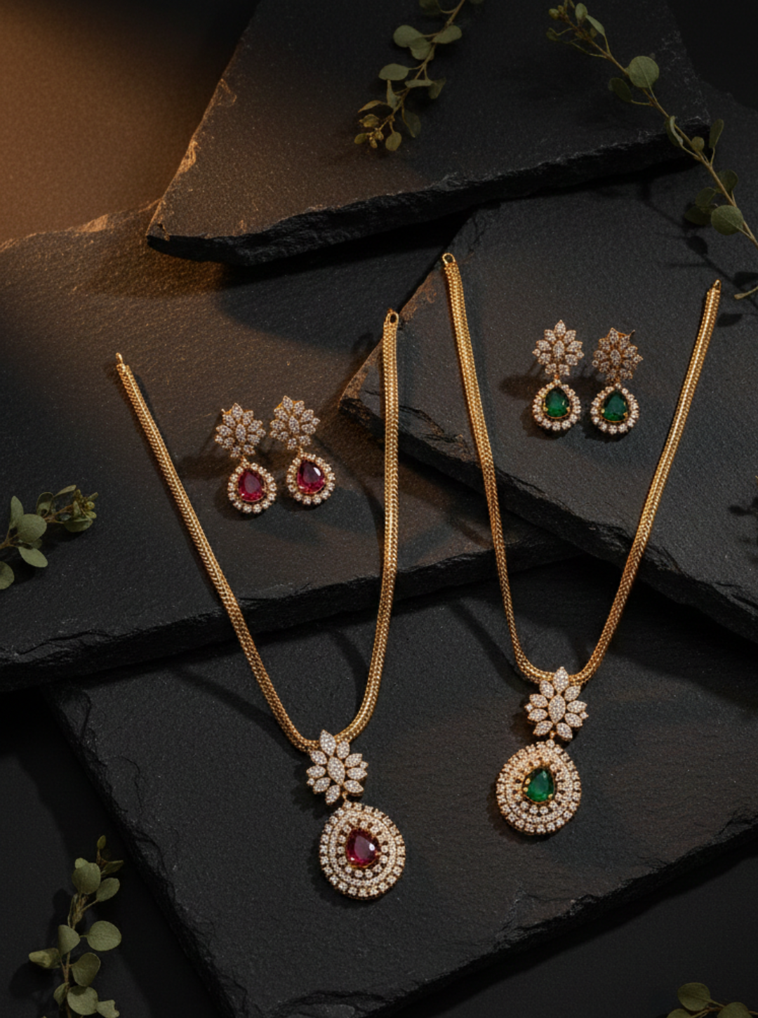 ROYAL BLOOM PENDANT NECKLACE SET
