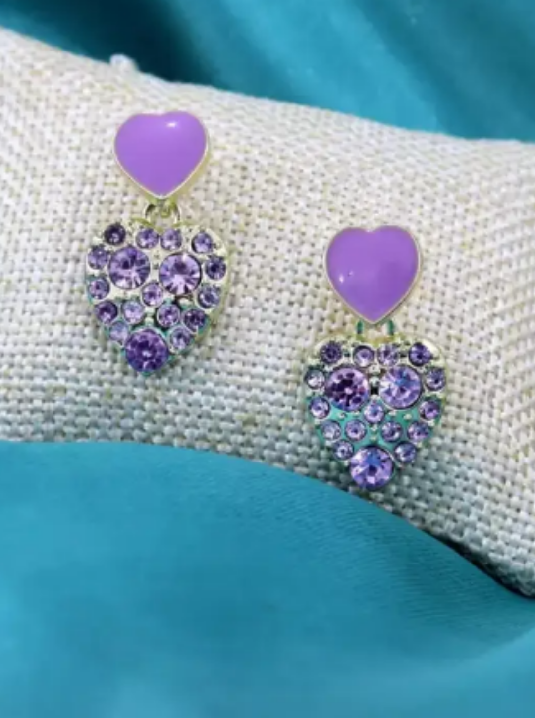 Casual glam lilac heart earrings for birthdays and gifting – Ladybreeze
