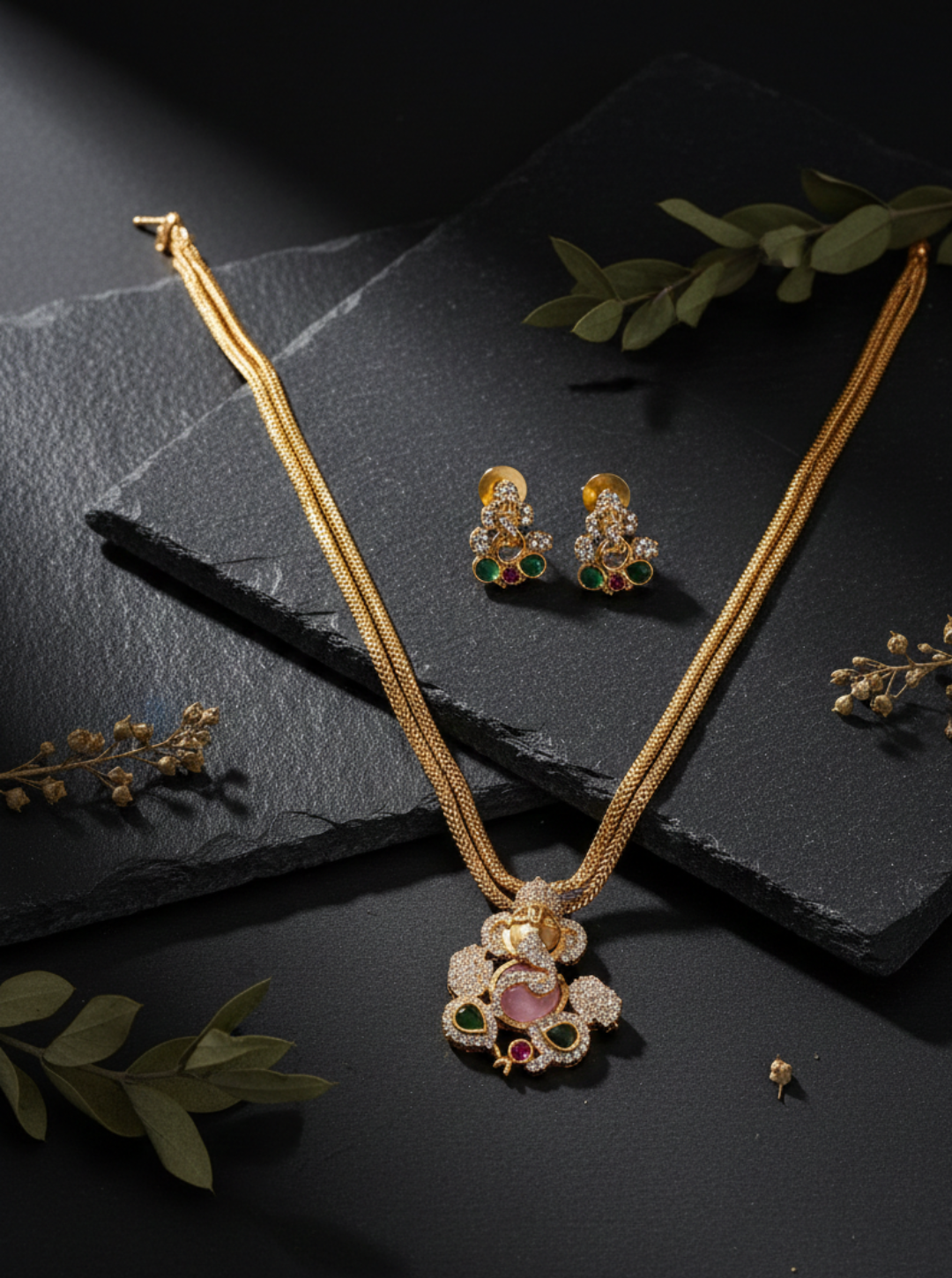 DIVINE GANESHA MULTI-STONE NECKLACE