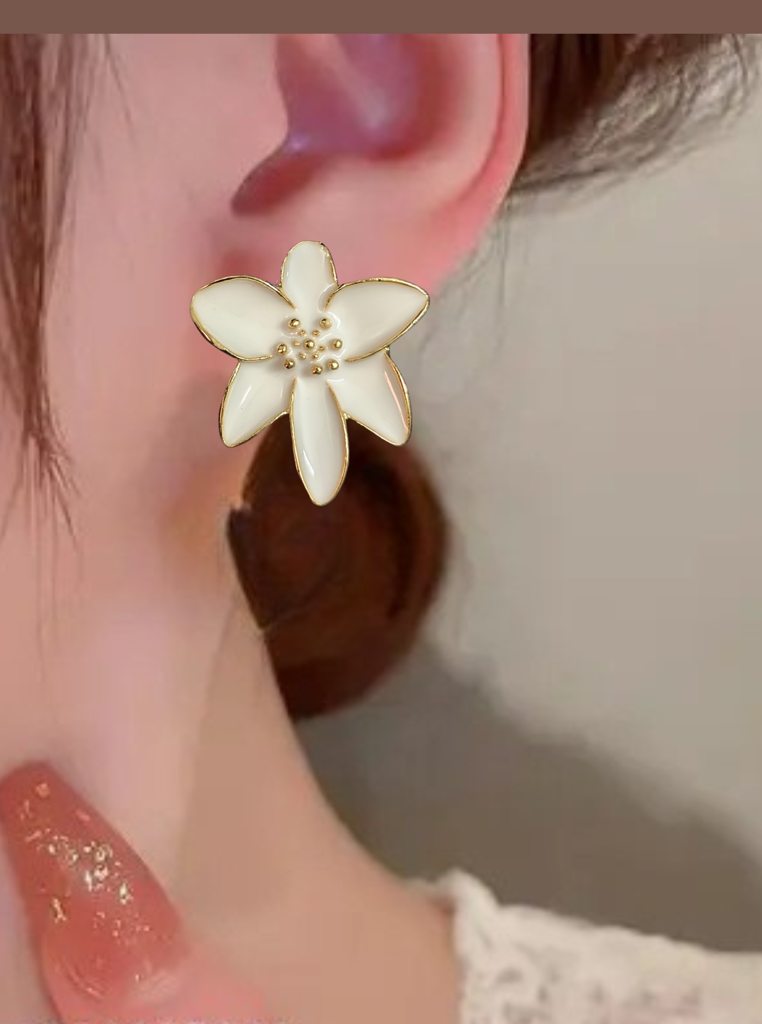korean floral earring