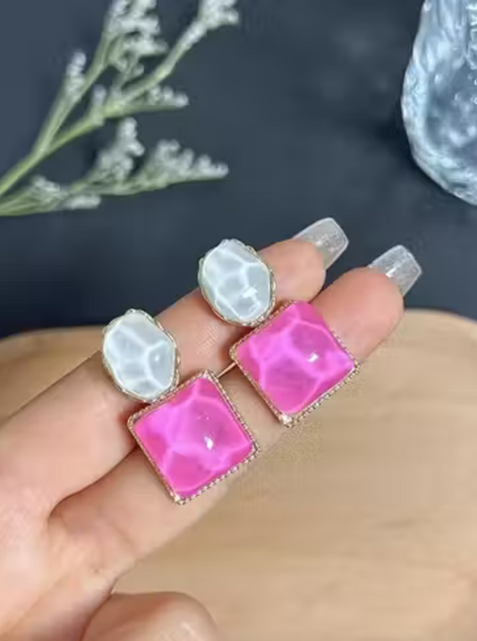 PINK CERAMIC EARRINGS
