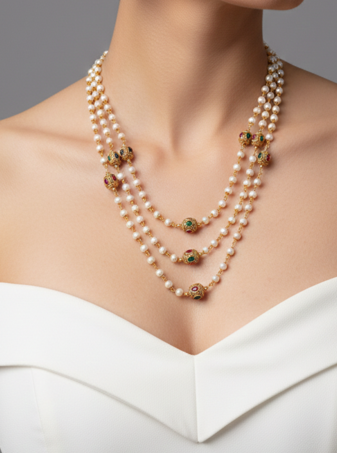 AARADHYA PEARL LAYER NECKLACE