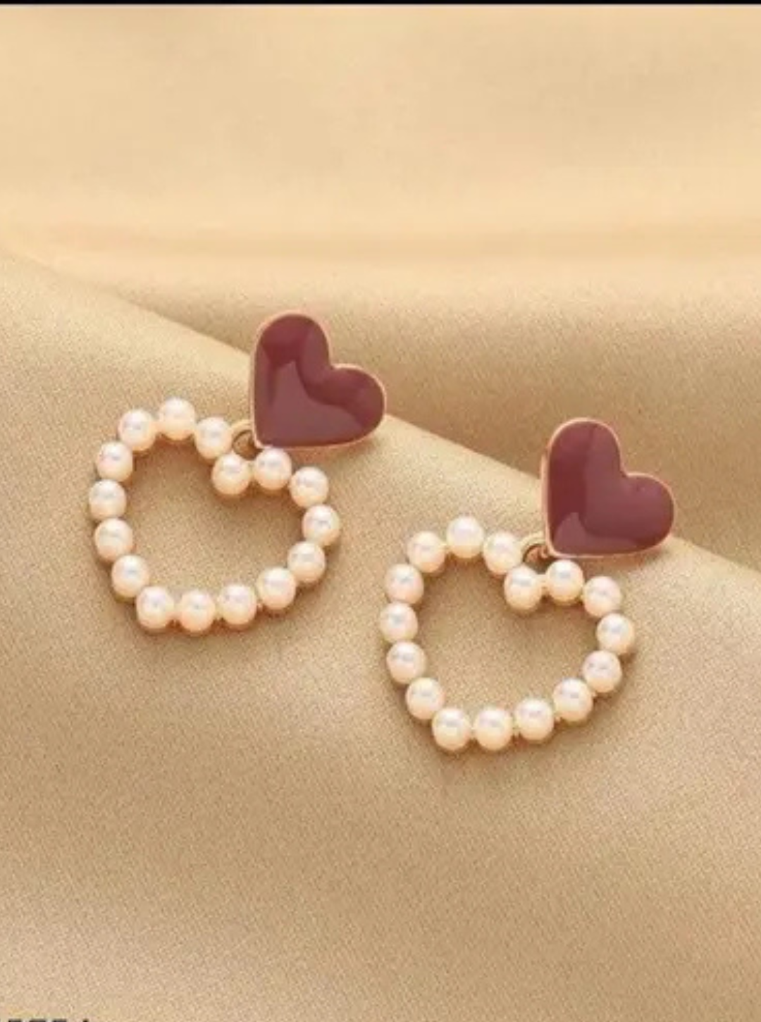 Cute korean heart earrings