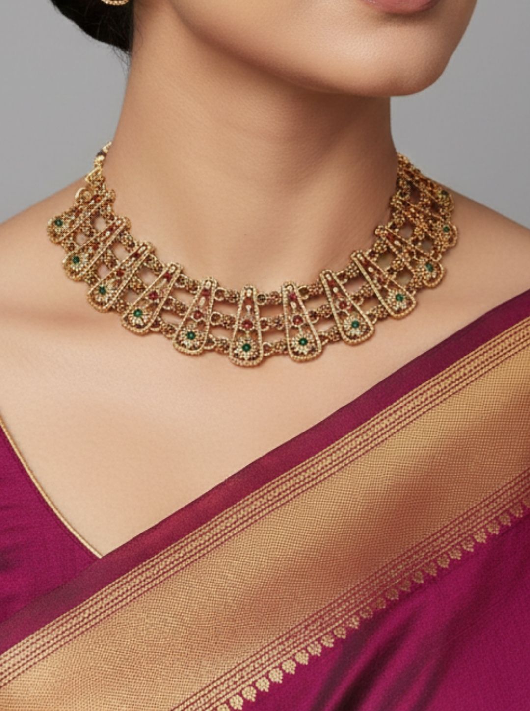 DAINTY-RUBY CHOKER NECKLACE