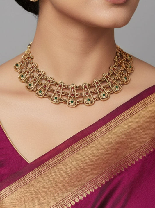 DAINTY-RUBY CHOKER NECKLACE