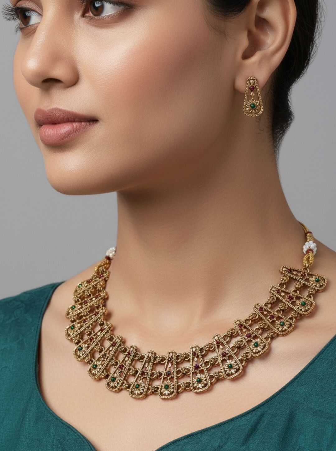 DAINTY-RUBY CHOKER NECKLACE