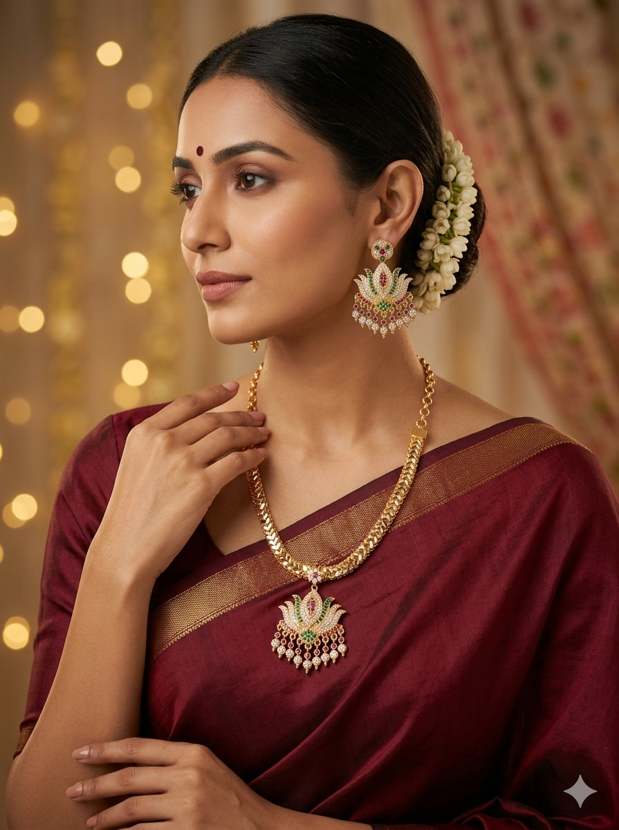 AASHRITA ROYAL LOTUS NECKLACE