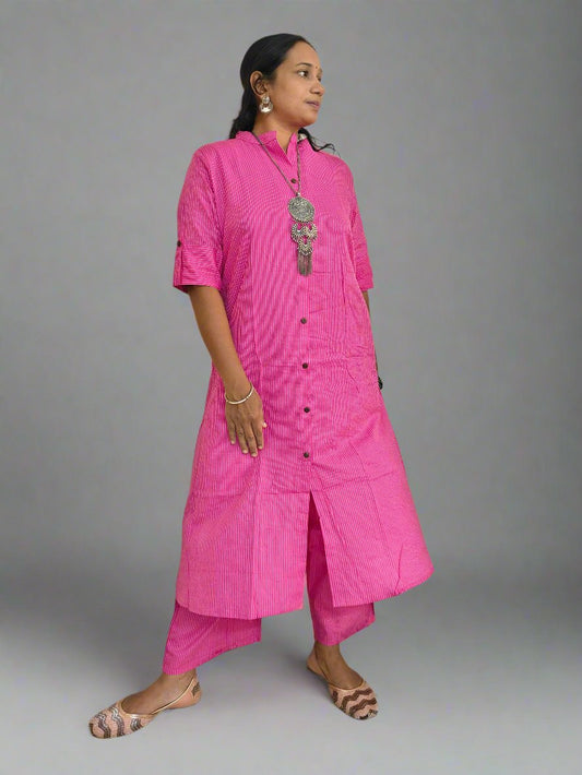 PINK KURTI PALLAZO SET