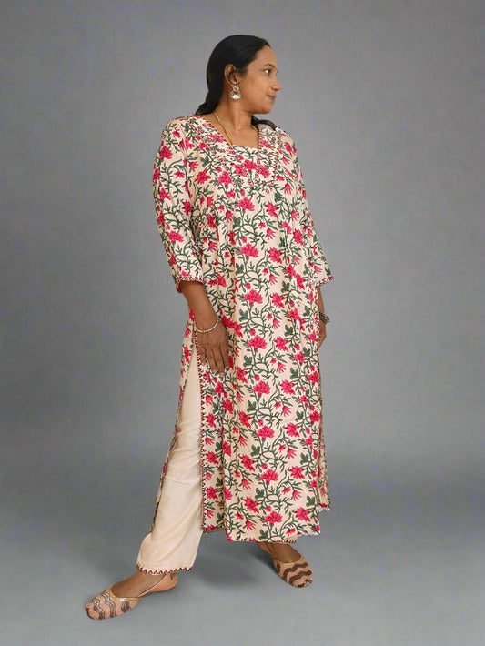 FLORAL ALIA CUT KURTI SET