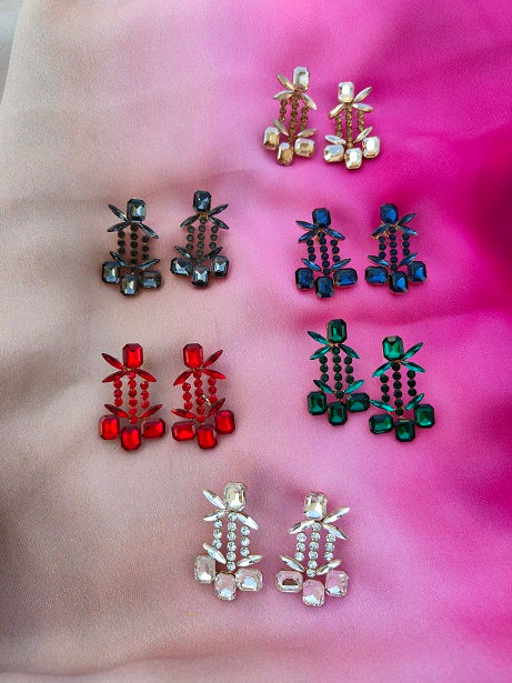 CRYSTAL GLASS EARRINGS