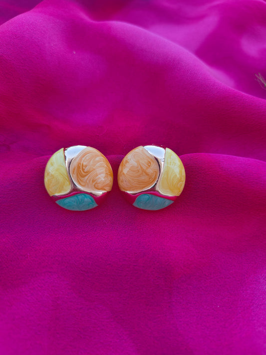 SUNSET ORANGE MEENAKARI EARRINGS