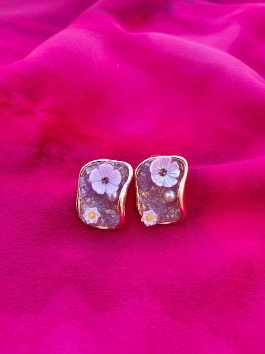 LILAC WATER VEIL EARRINGS