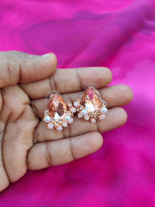 PEACH BLOOM DROP EARRINGS