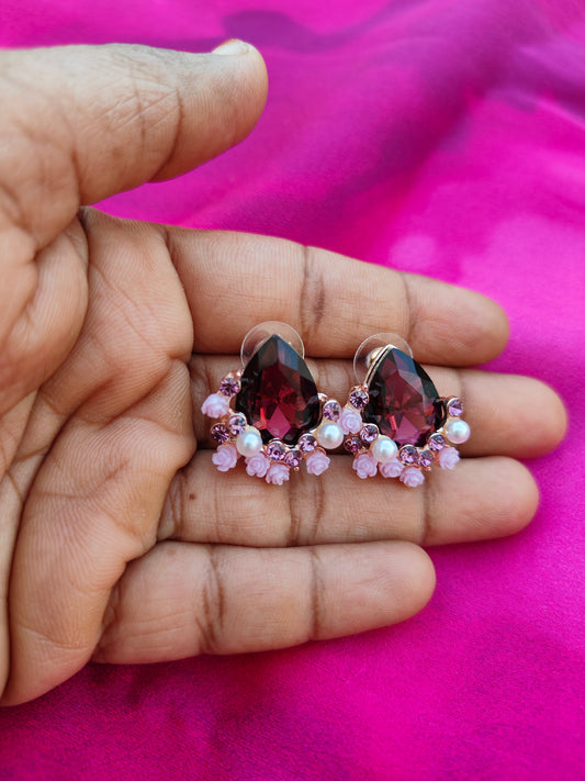 WINE ROSE GLEAM EARRINGS