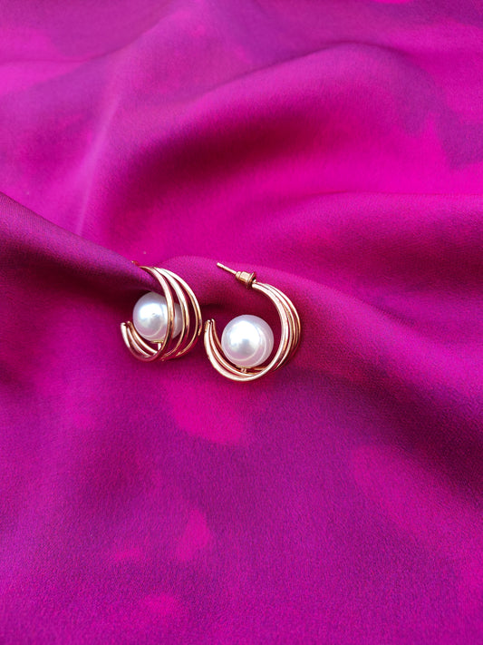 ORBIT PEARL HOOP EARRINGS