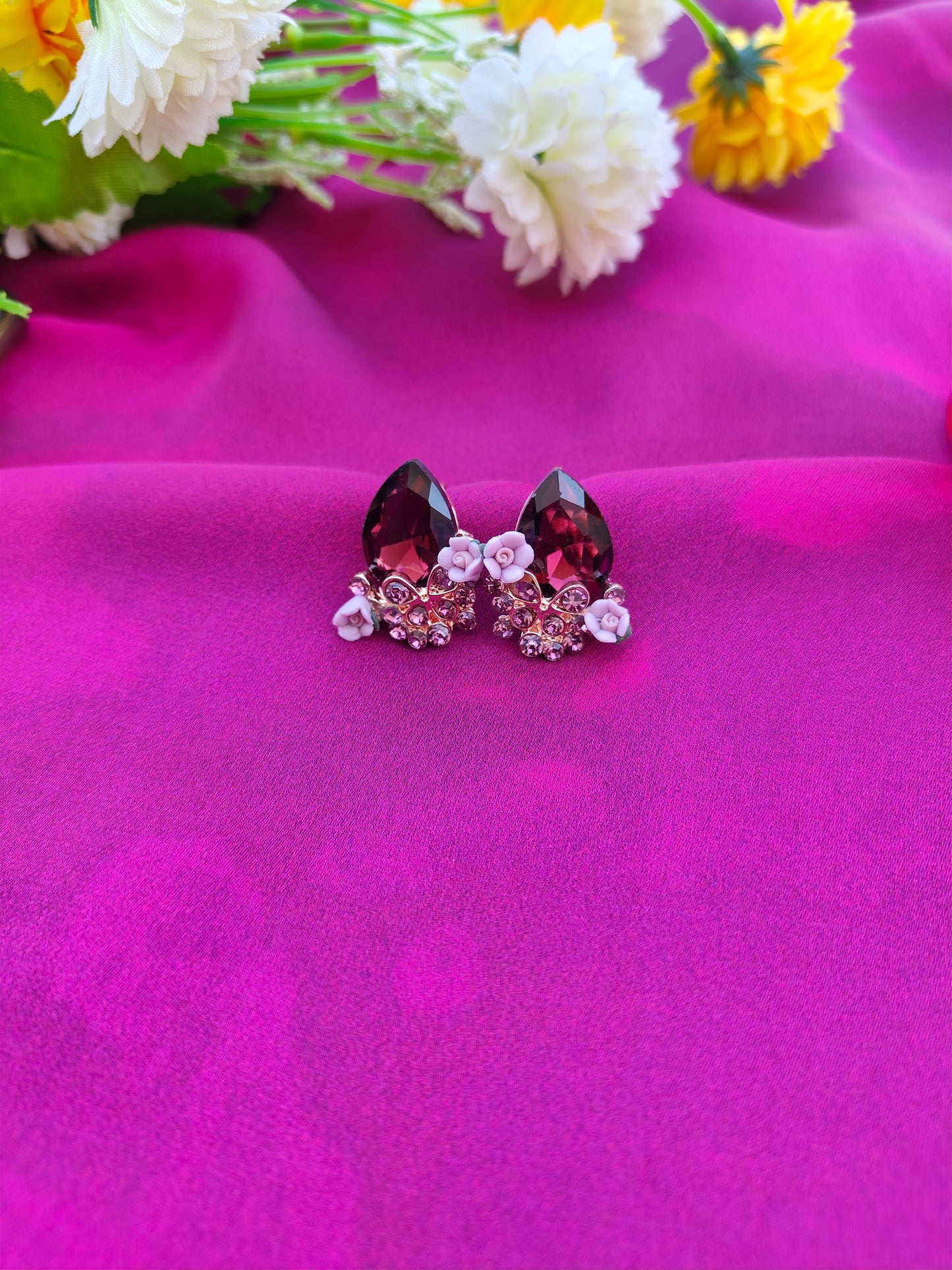 CRIMSON FLORET EARRINGS