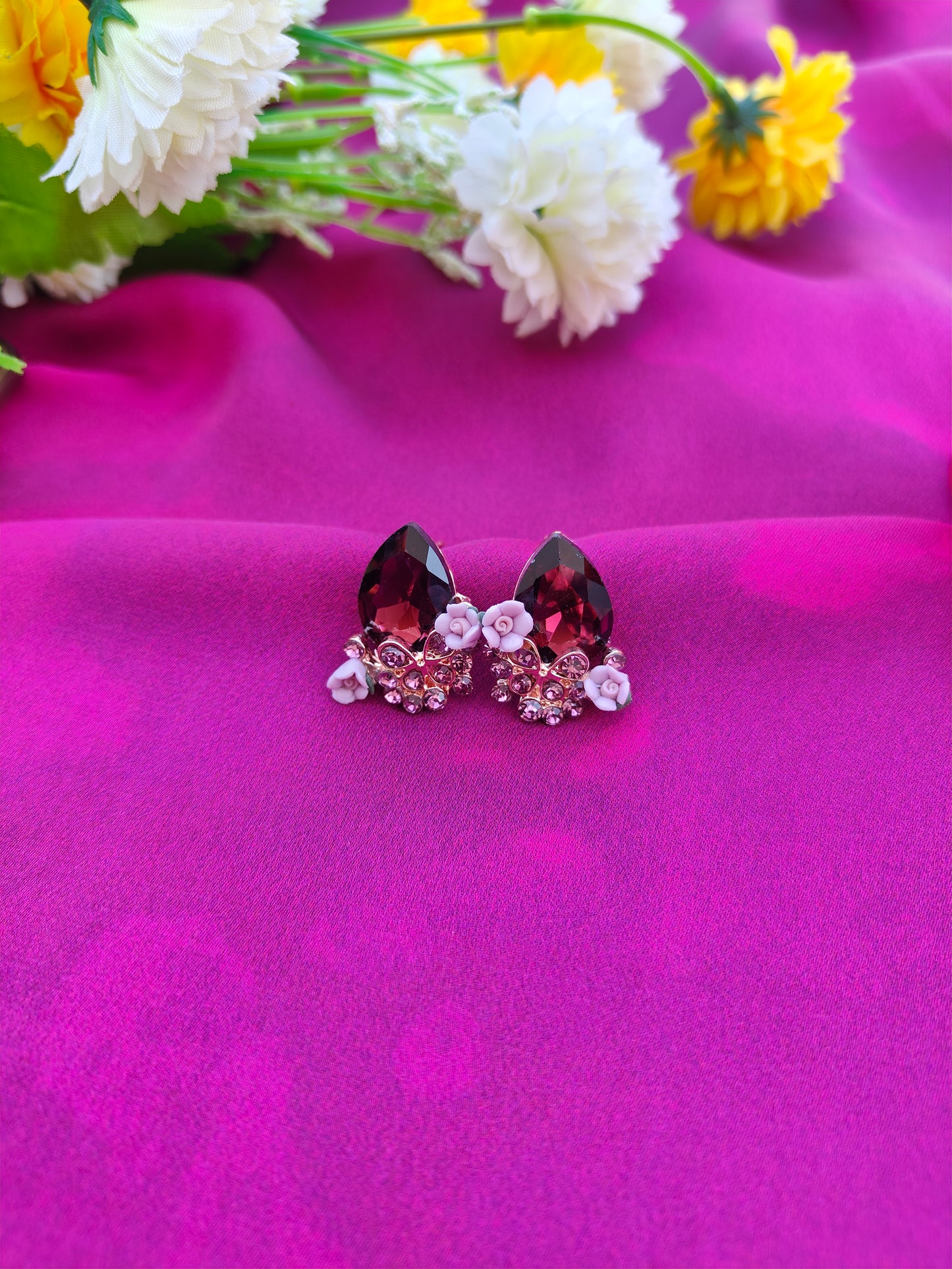 CRIMSON FLORET EARRINGS