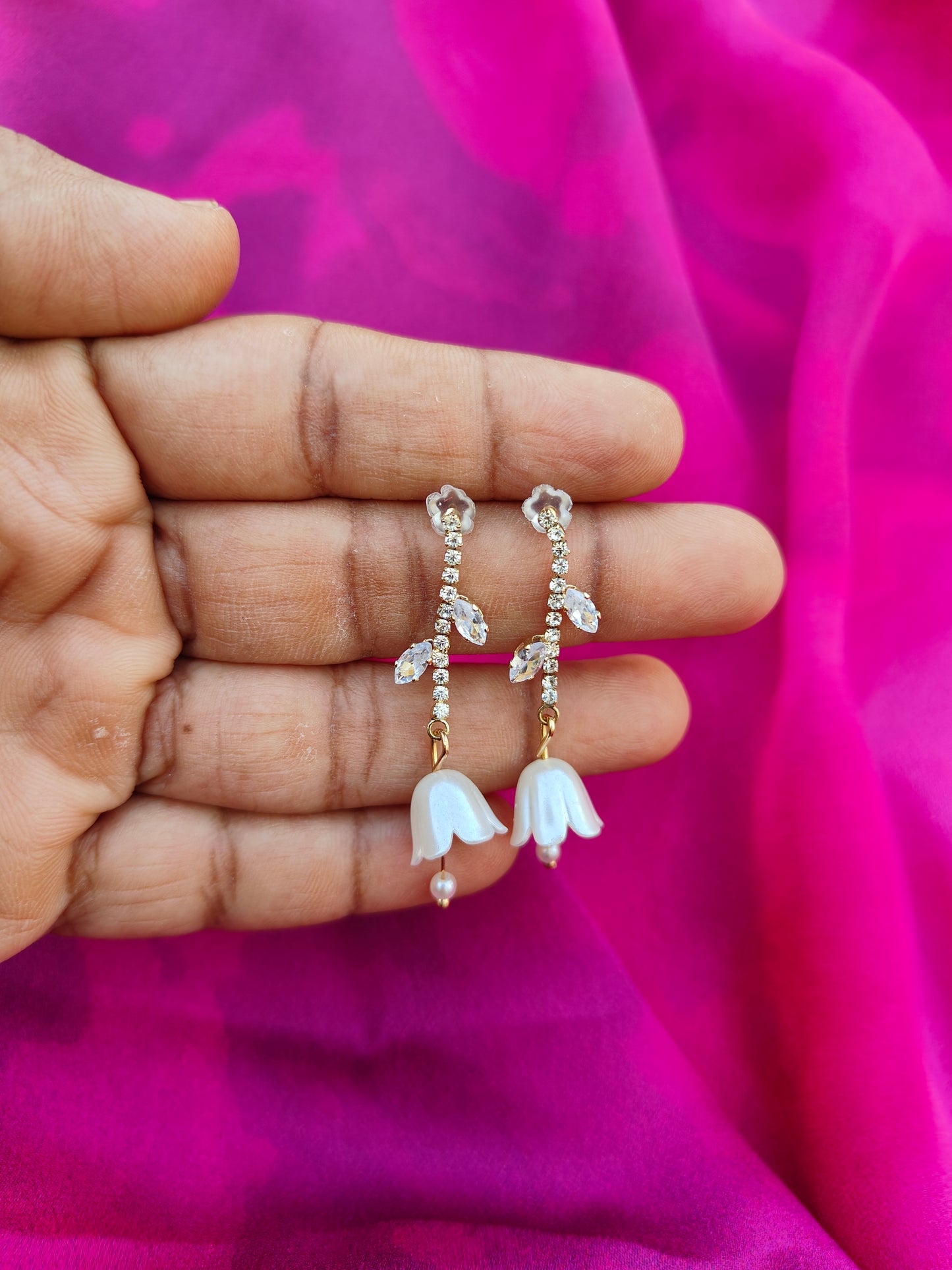 SNOWBELL CRYSTAL DROP EARRINGS