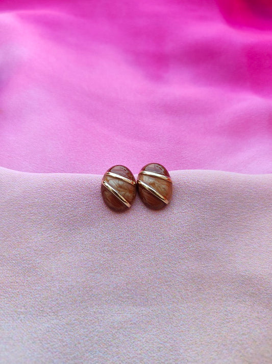 6COLOR OVAL DUOTONE EARRINGS