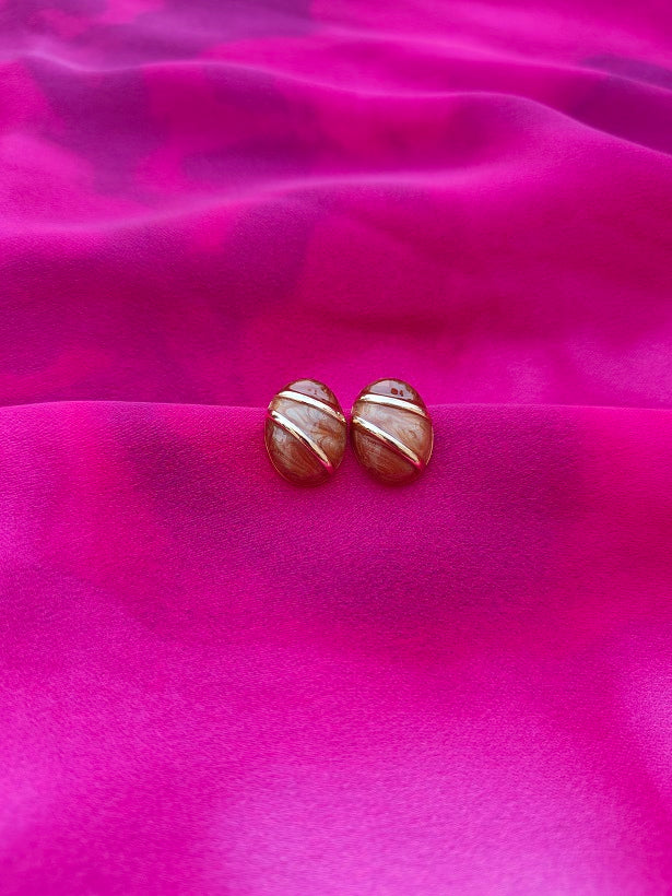 6COLOR OVAL DUOTONE EARRINGS