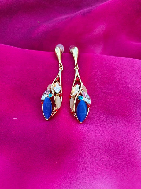 4COLOR FLORAL DROP EARRINGS