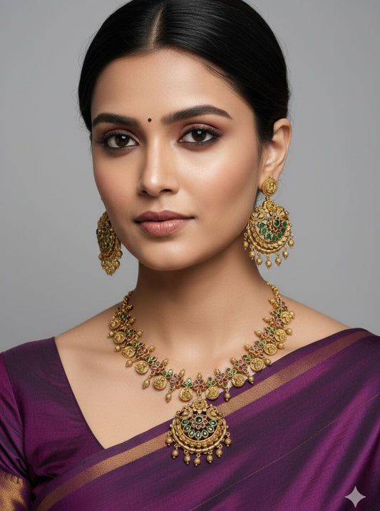 ANTIQUE PEACOCK COIN NECKLACE