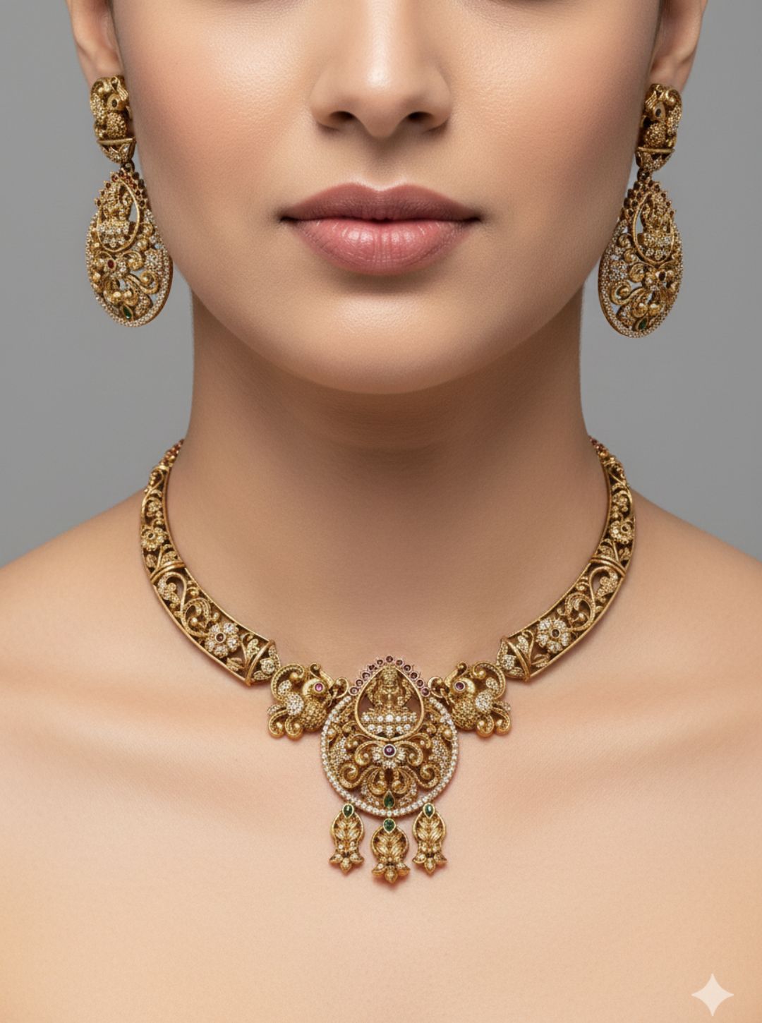 GRAND PEACOCK LAKSHMI NECKLACE