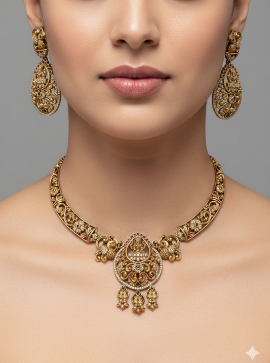 GRAND PEACOCK LAKSHMI NECKLACE
