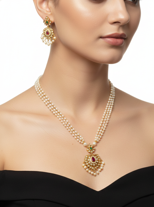 ROYAL PEARL KUNDAN NECKLACE