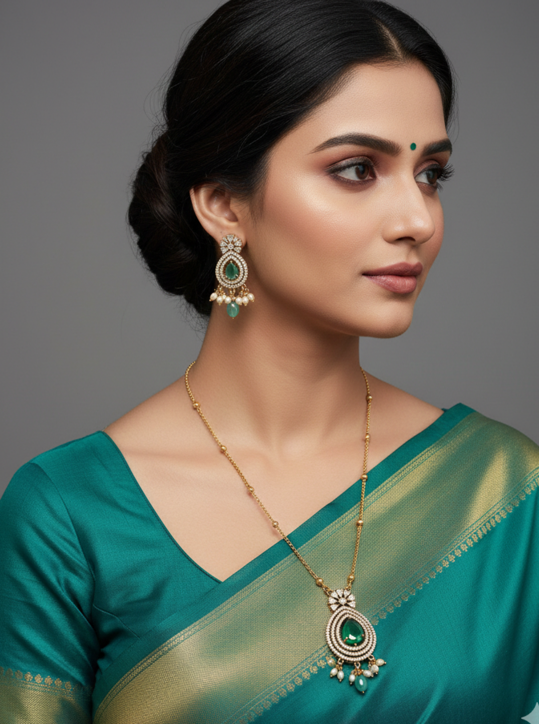 TEAR DROP KUNDAN NECKLACE