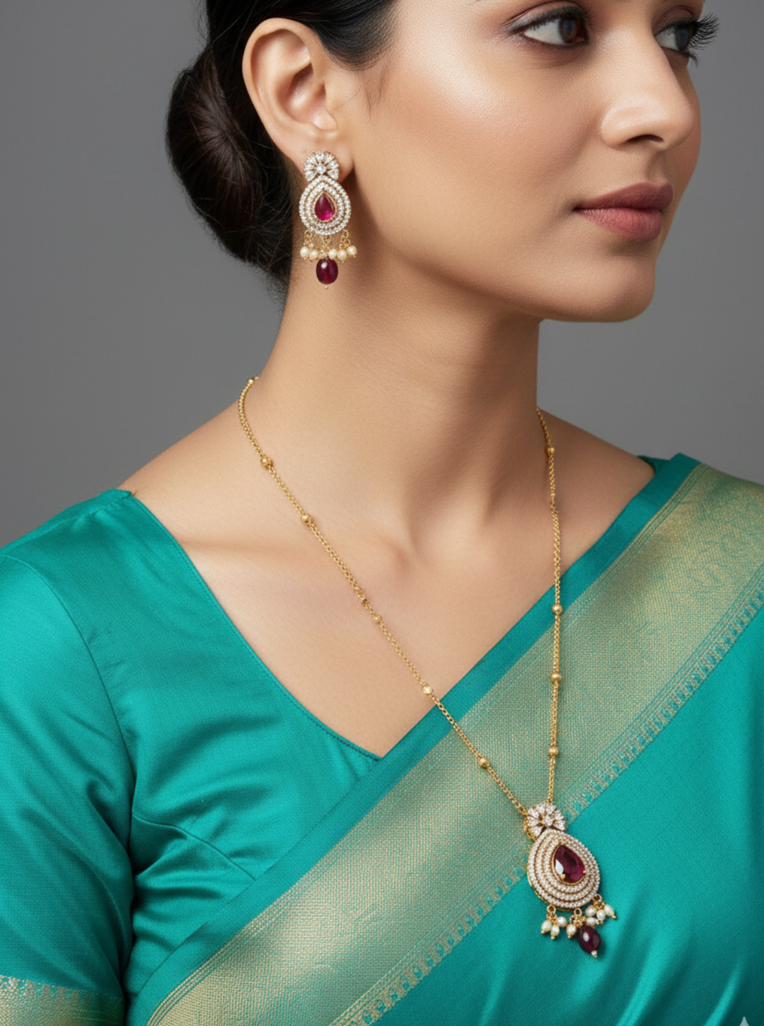 TEAR DROP KUNDAN NECKLACE