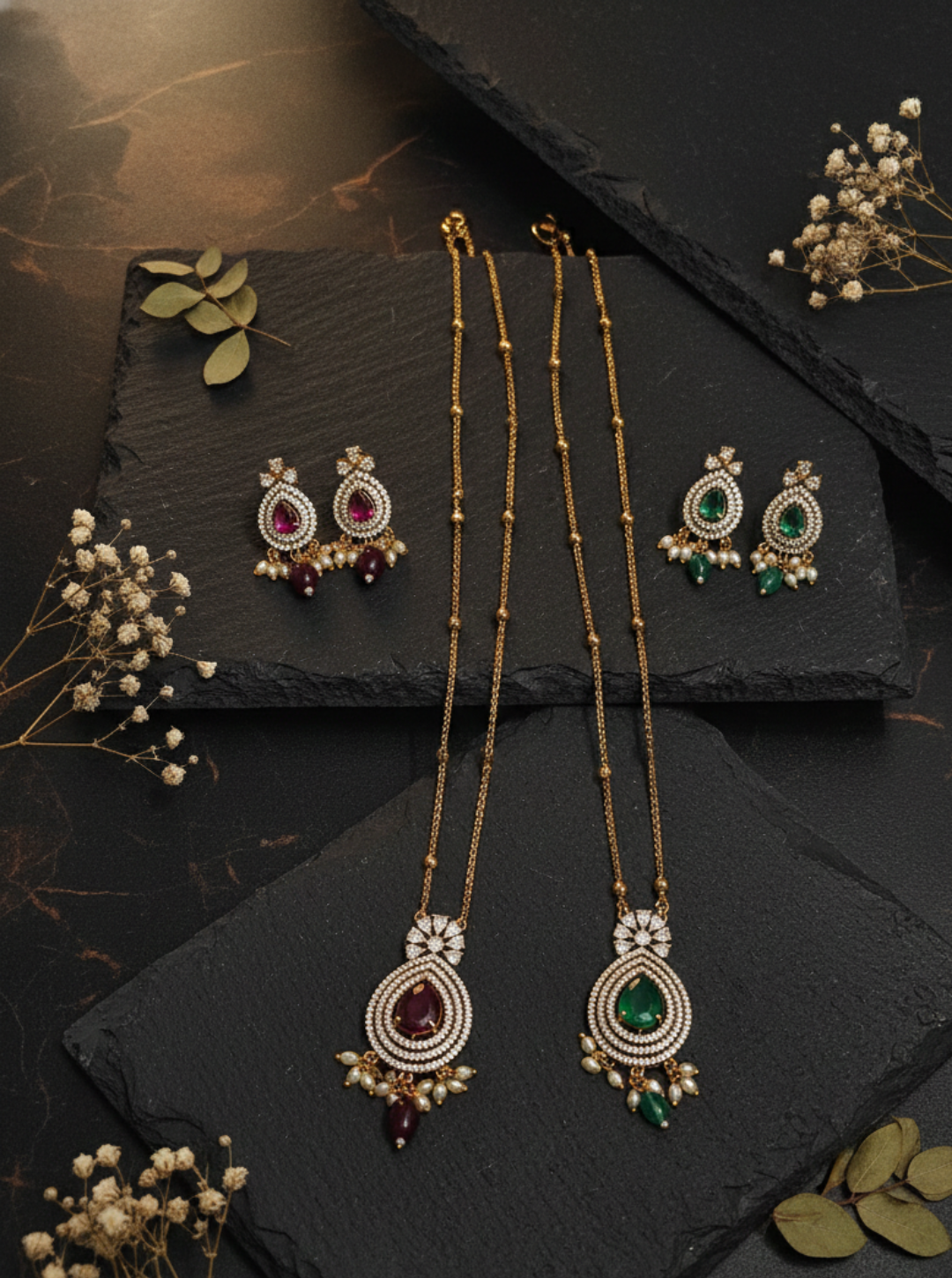 TEAR DROP KUNDAN NECKLACE