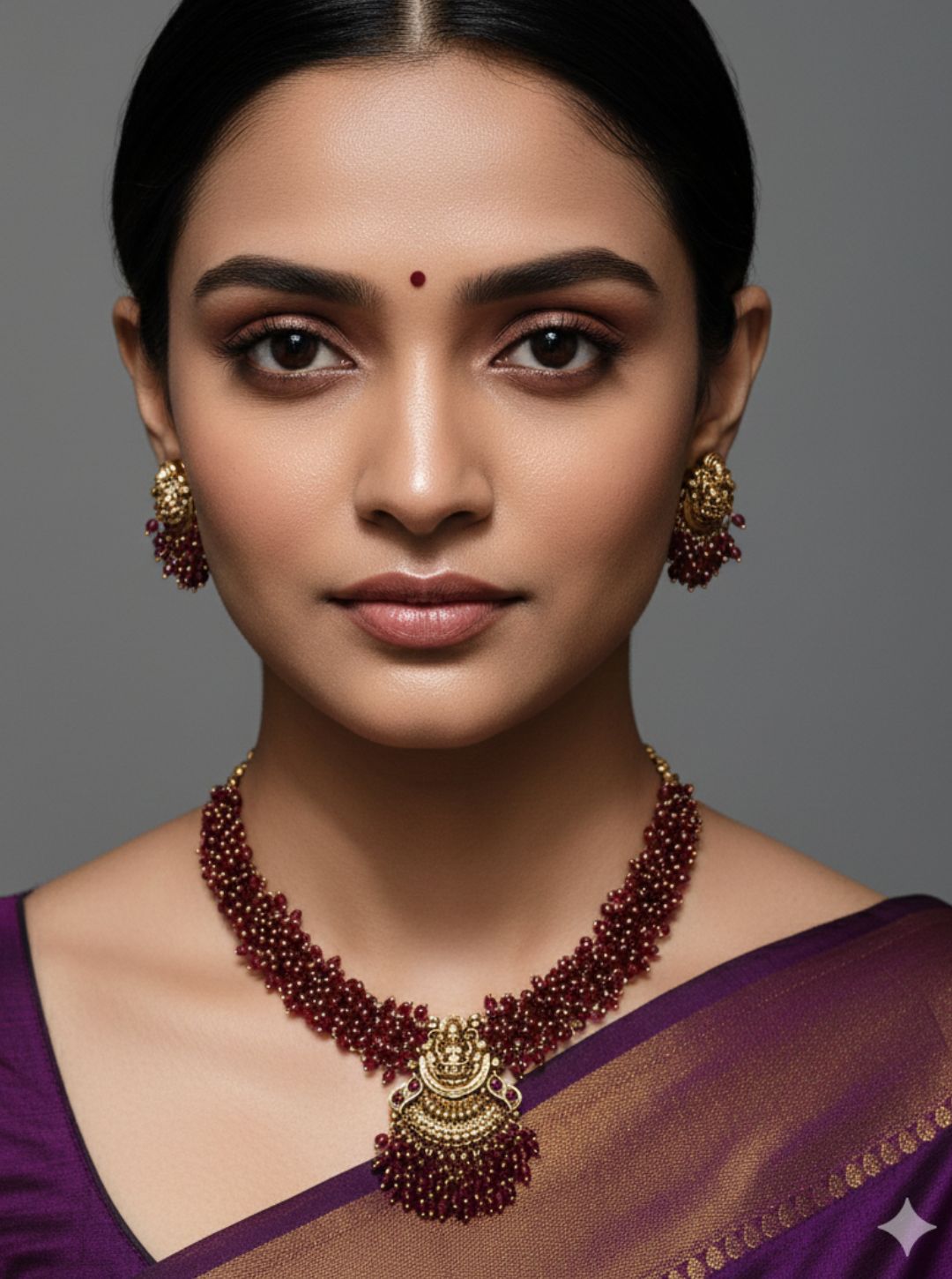 RUBY LAKSHMI TEMPLE NECKLACE