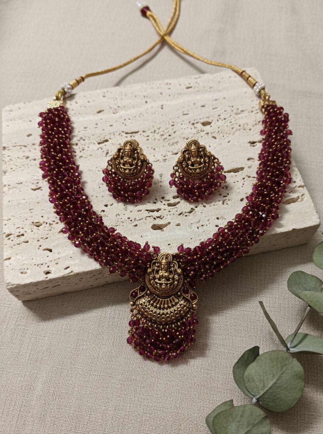 RUBY LAKSHMI TEMPLE NECKLACE