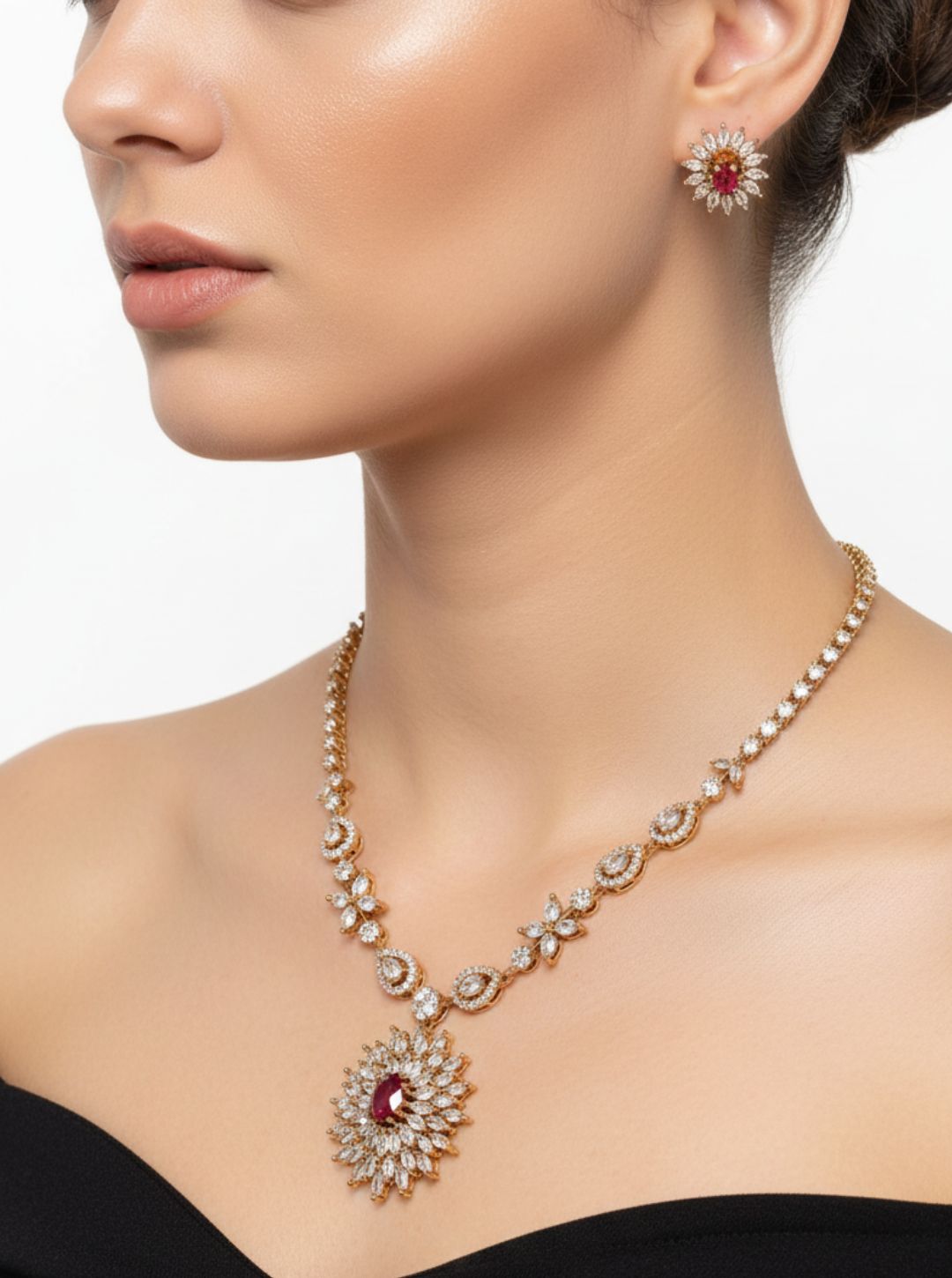 DIAMOND STYLE MULTI-COLOR NECKLACE