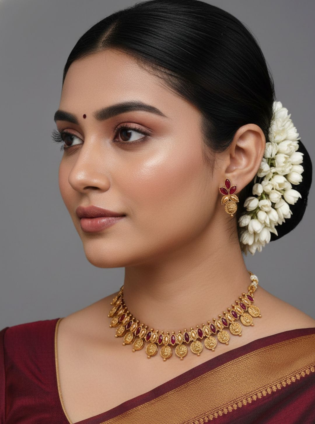 ANTIQUE COIN EMERALD CHOKER NECKLACE