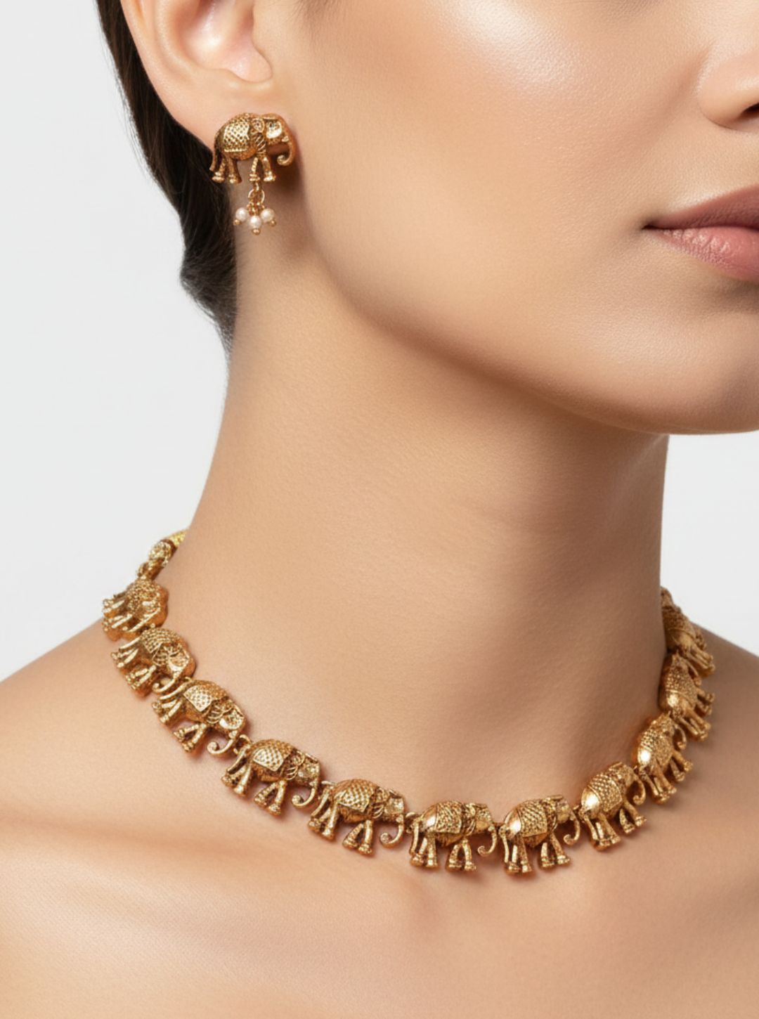 ANTIQUE ELEPHANT TEMPLE NECKLACE