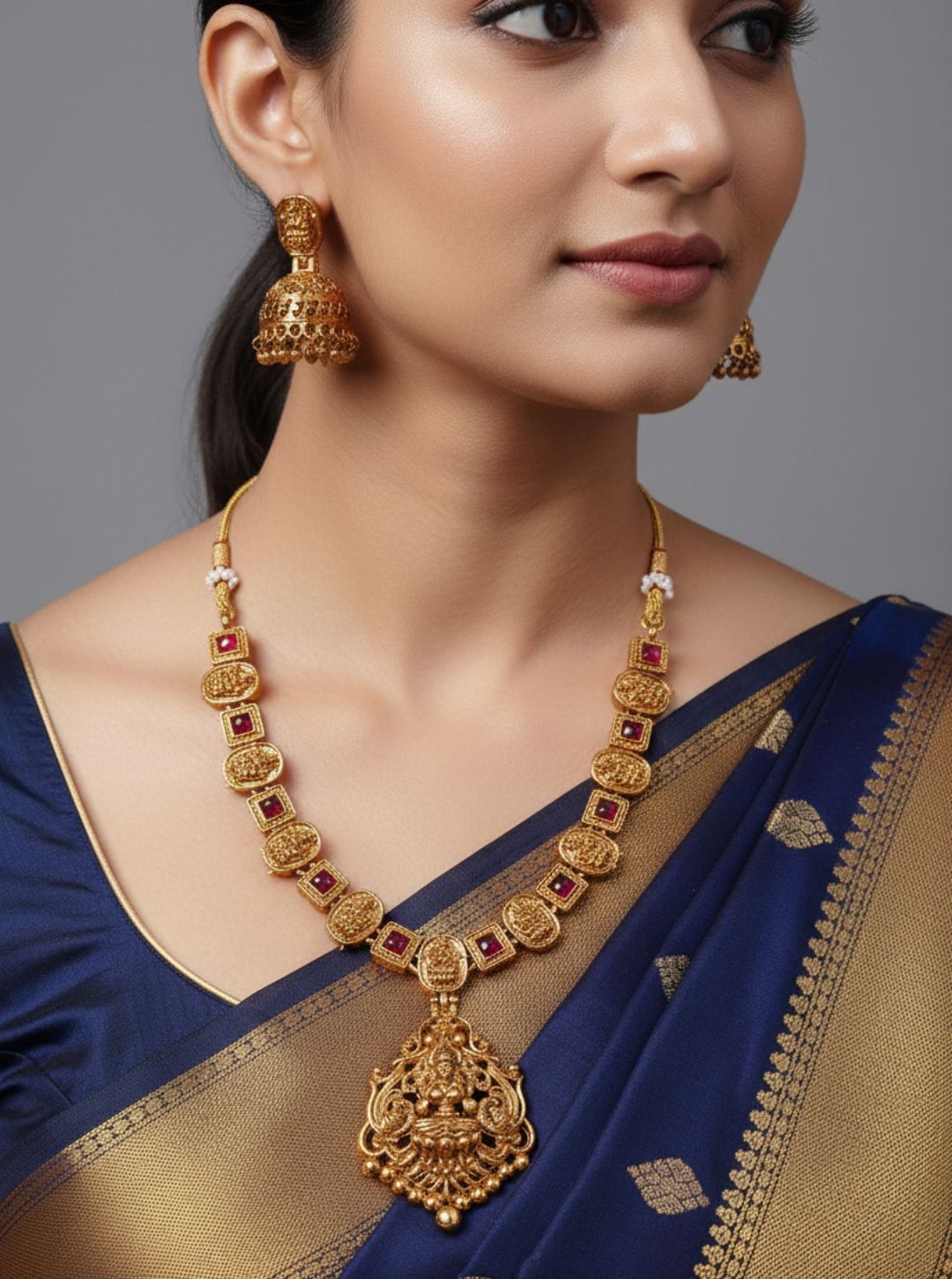 DUAL-COLOR EMERALD TEMPLE NECKLACE