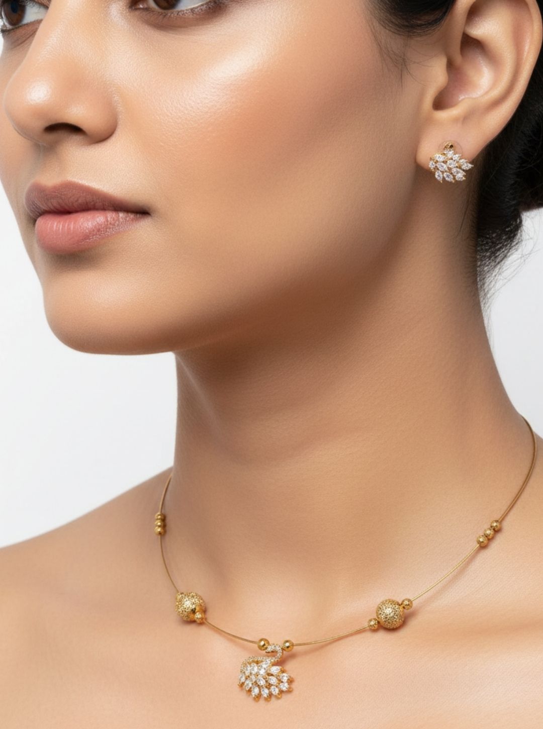 CZ SWAN PENDANT NECKLACE