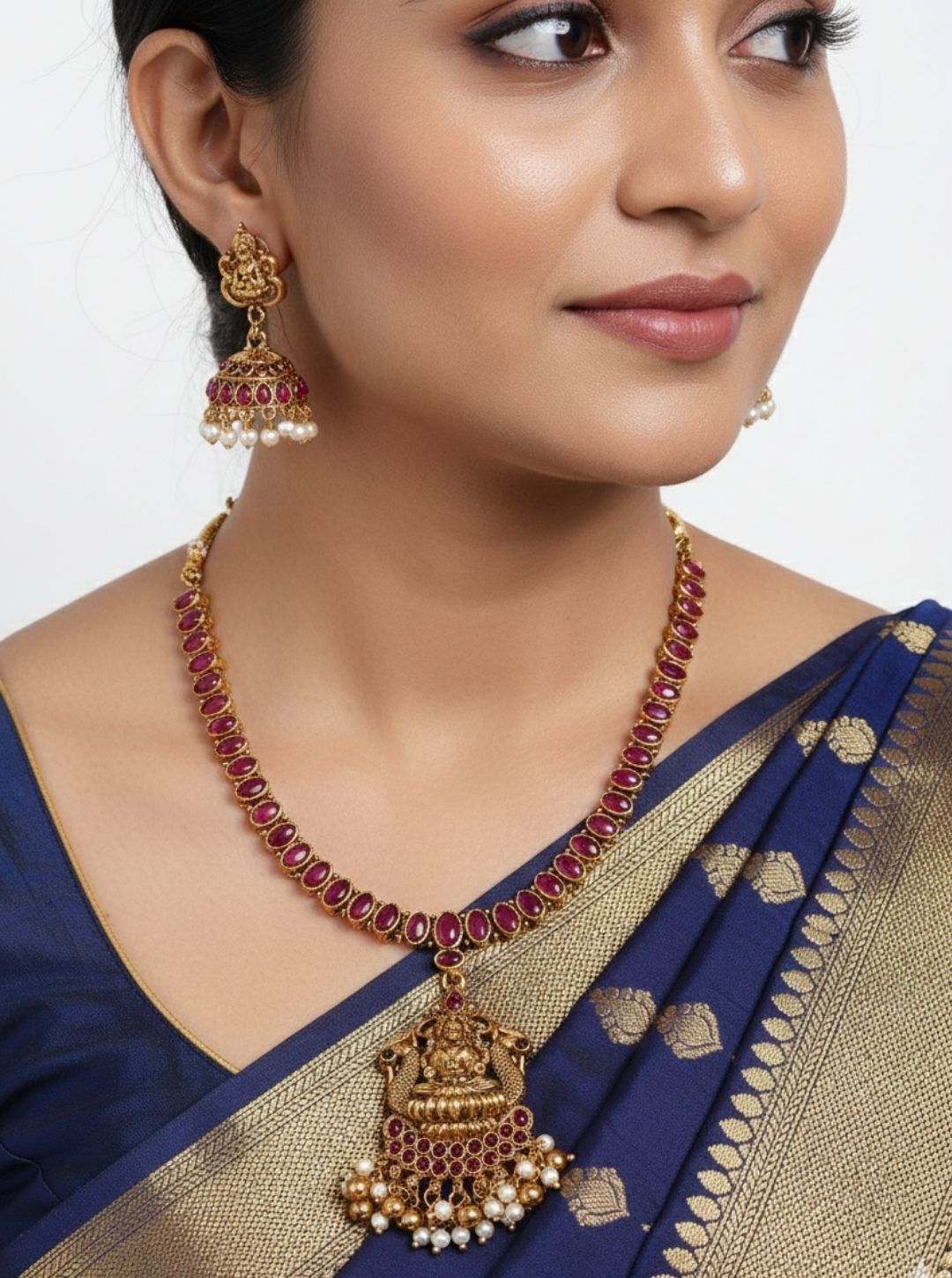 RUBY TEMPLE LAKSHMI NECKLACE