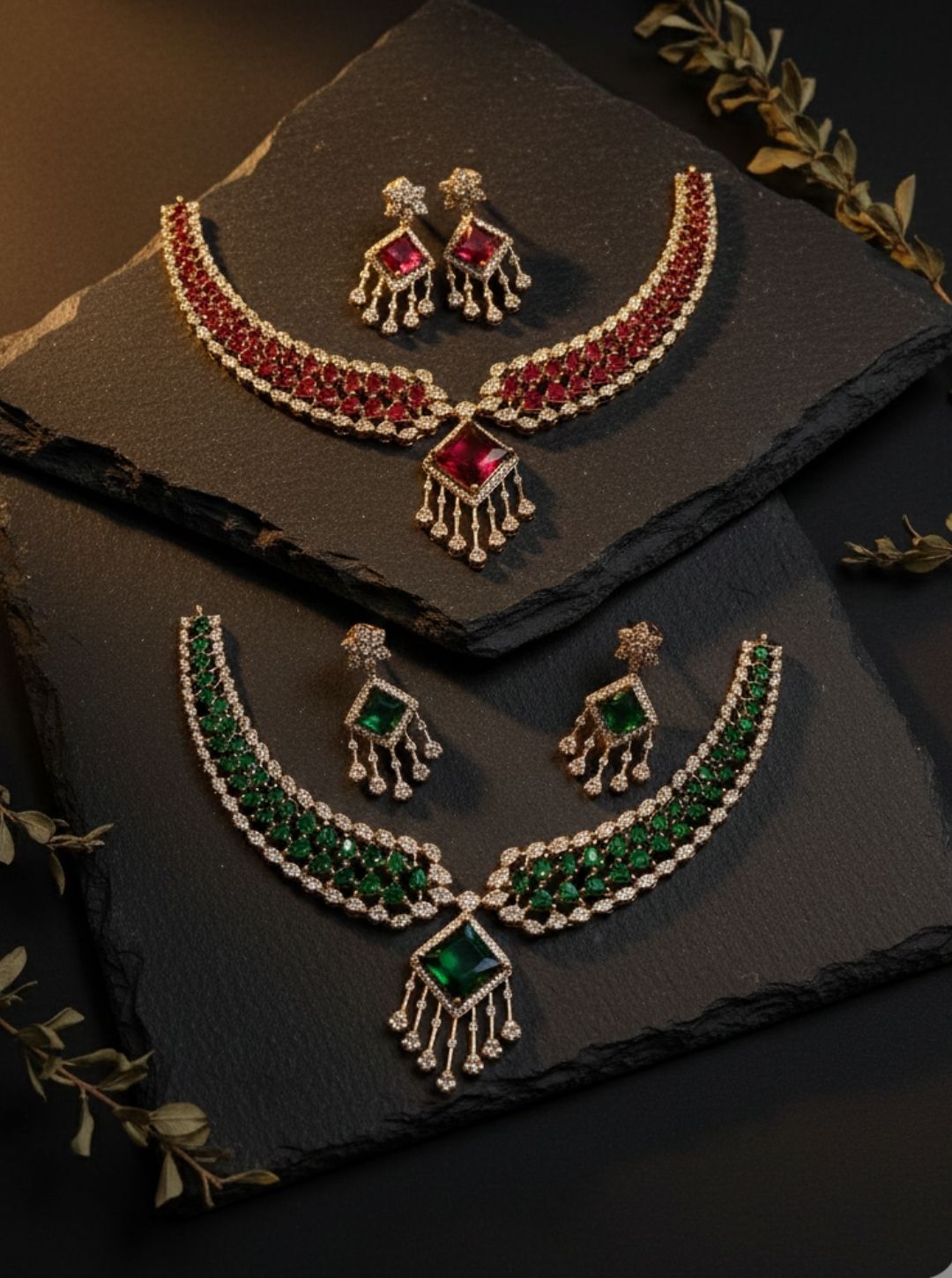 DUAL-TONE CZ CHOKER NECKLACE