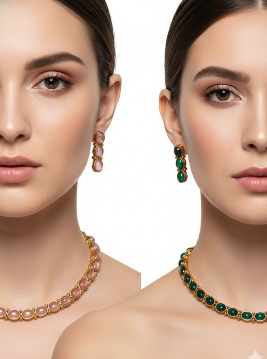 EMERALD CZ STATEMENT NECKLACE