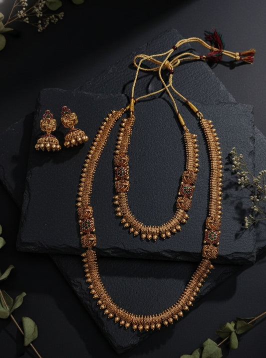 MULTI-LAYER MOTIF TEMPLE NECKLACE