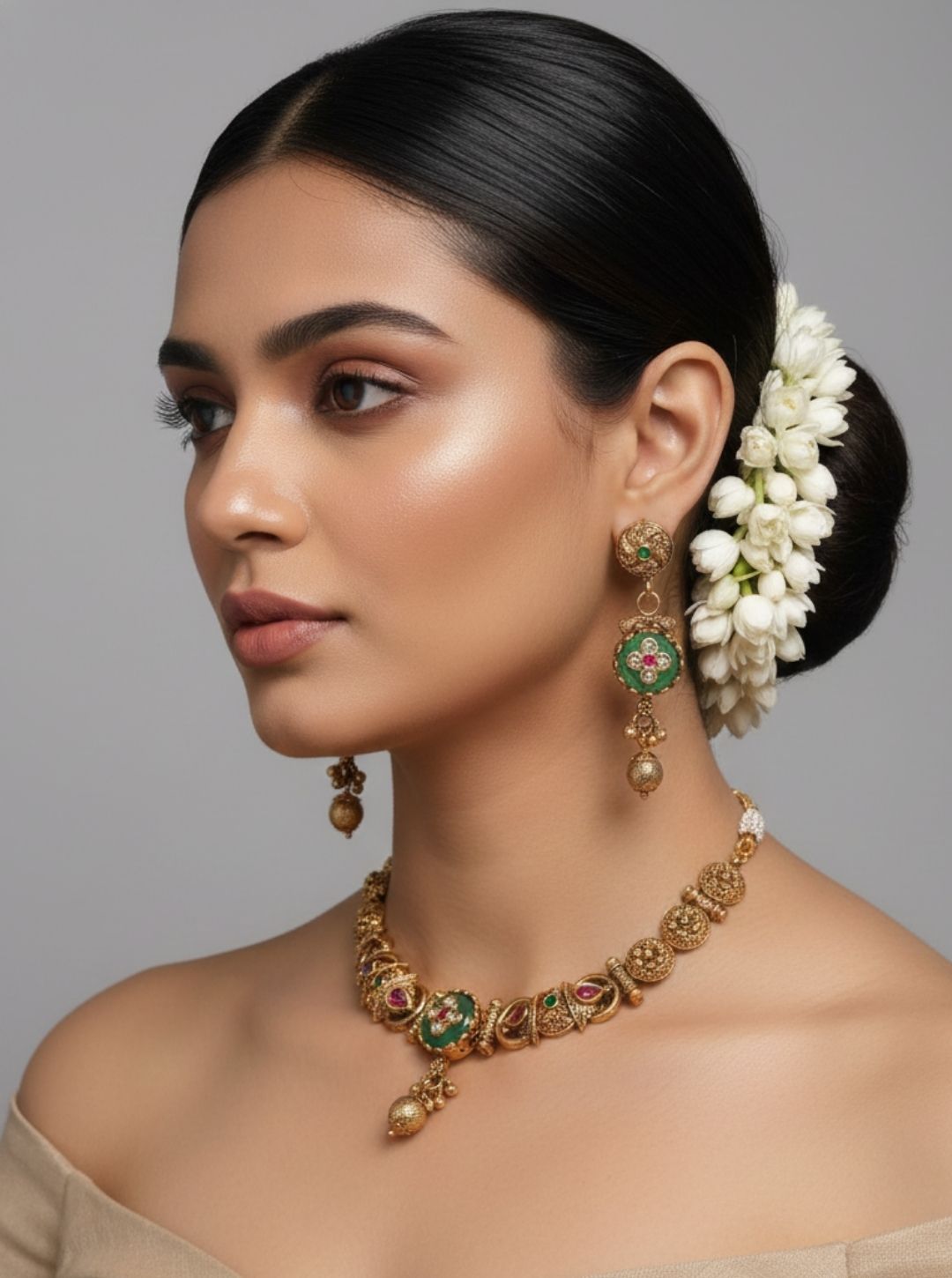 ANTIQUE FLORAL TEMPLE NECKLACE