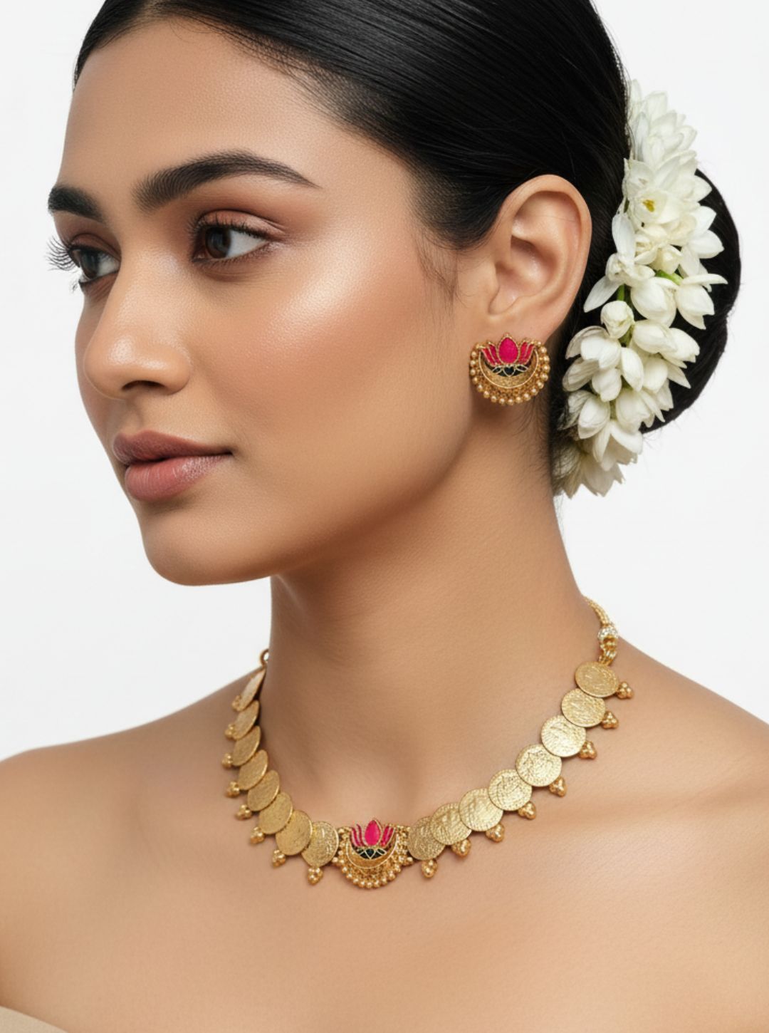 ANTIQUE COIN LOTUS NECKLACE