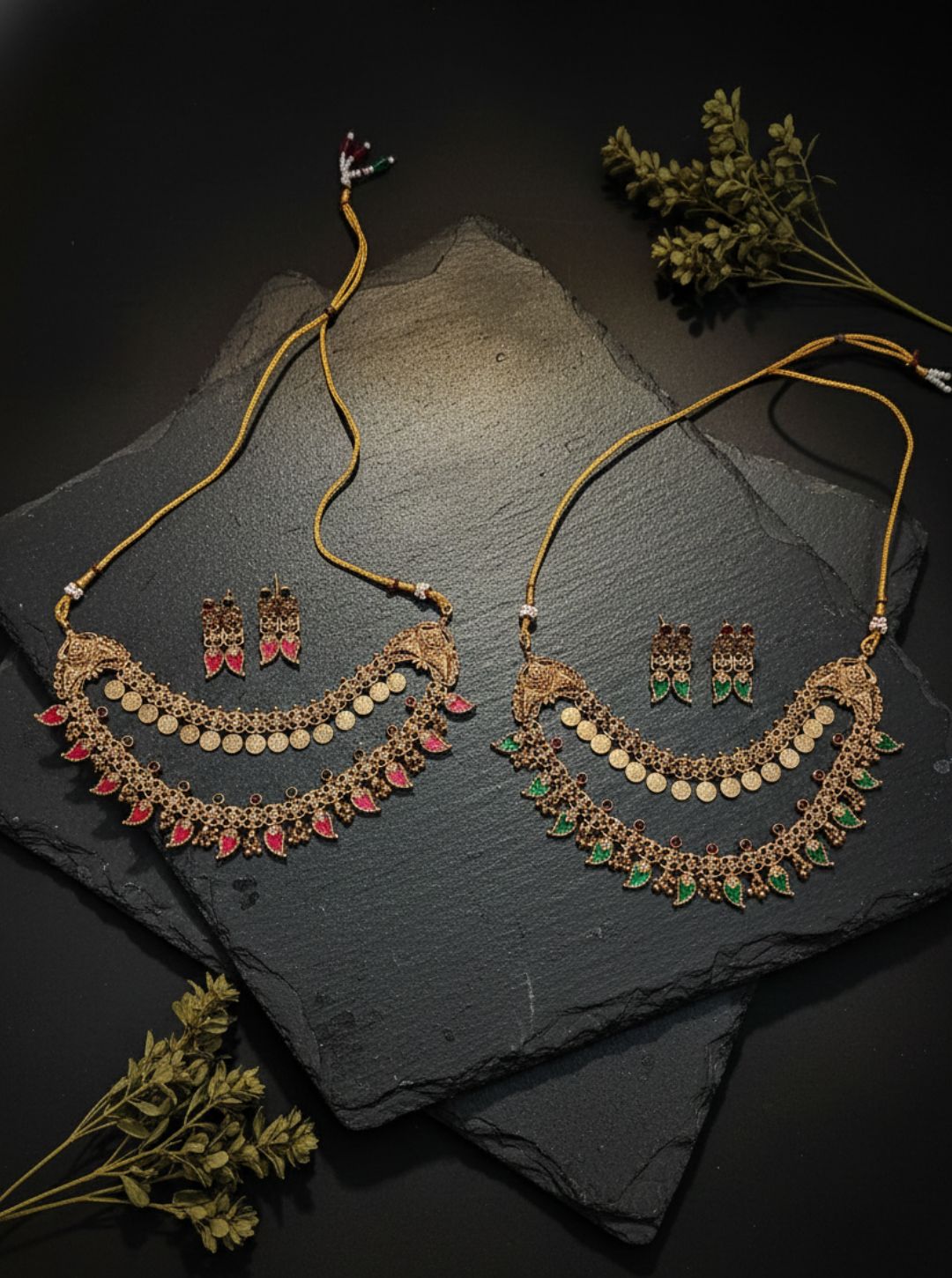 GRAND DUAL-LAYER COIN&LEAF NECKLACE