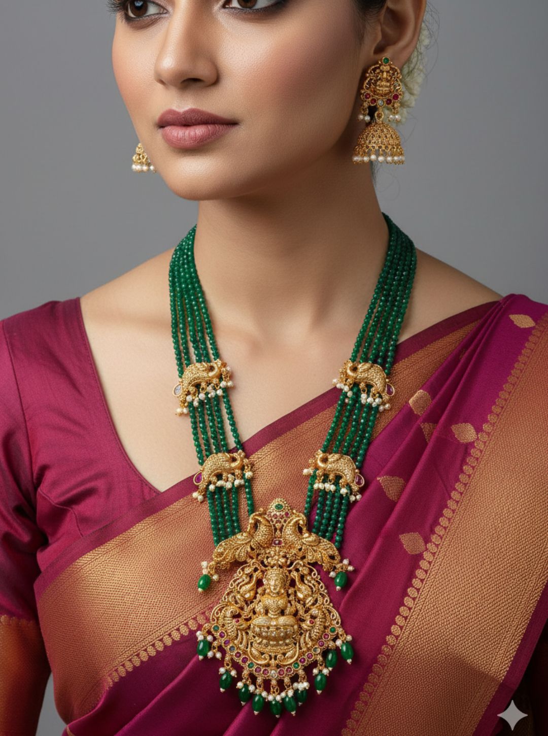LAKSHMI BEADED TEMPLE NECKLACE