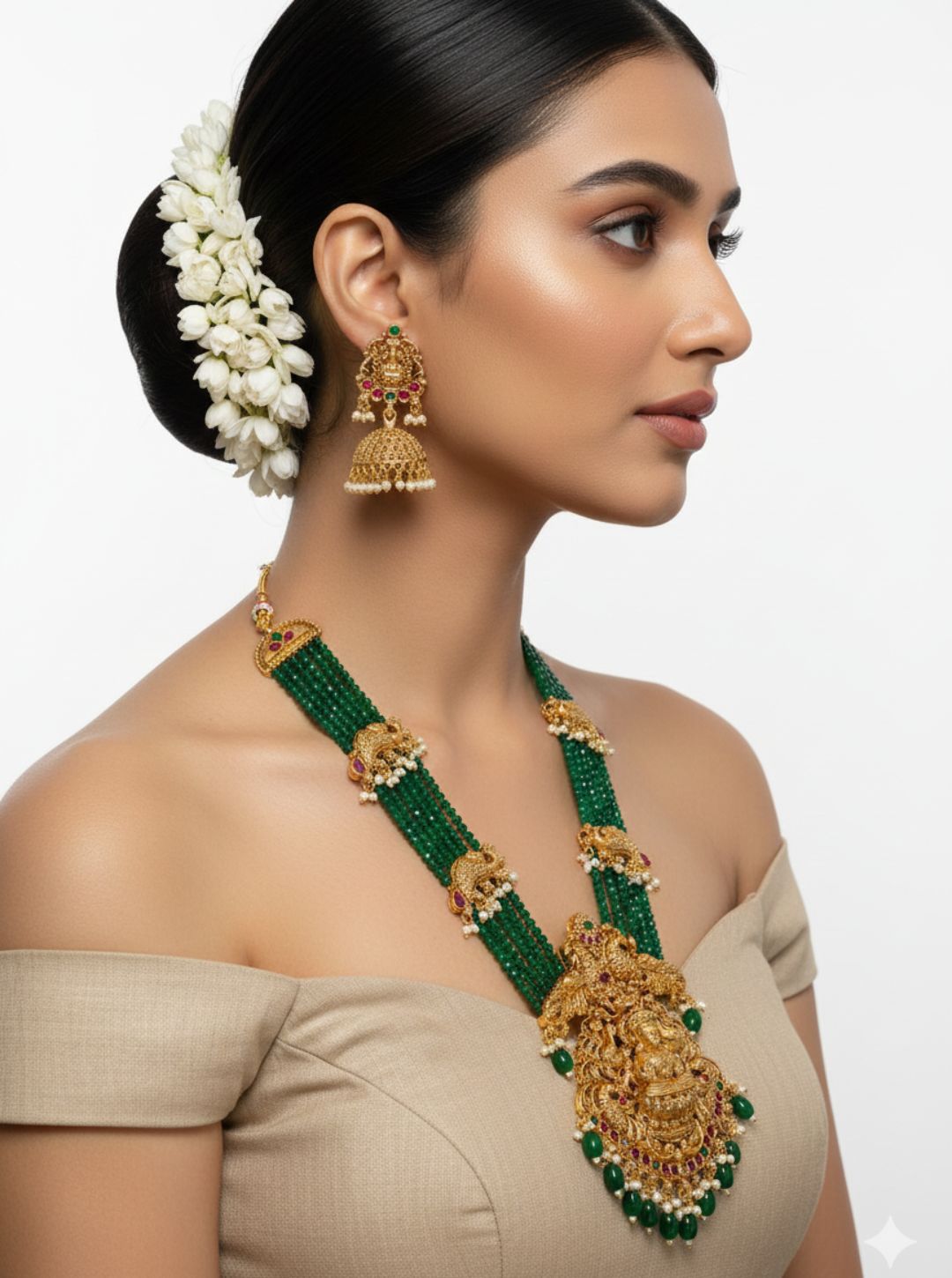 LAKSHMI BEADED TEMPLE NECKLACE