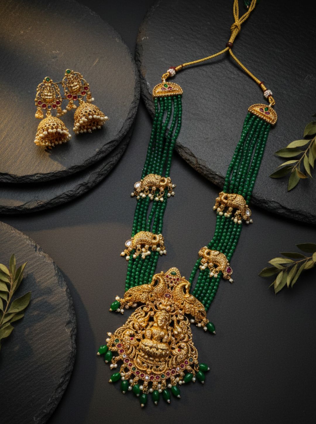 LAKSHMI BEADED TEMPLE NECKLACE